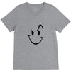 evil acid house smiley smily face mens t shirt V-Neck Tee