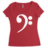 bass cleff funny Women's Triblend Scoop T-shirt