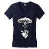 heart and nuclear explosion Women's V-Neck T-Shirt