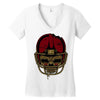 american football skull Women's V-Neck T-Shirt