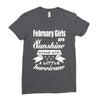 February Girls Are Sunshine Mixed With A Little Hurricane Ladies Fitted T-Shirt