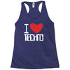 i love techno Racerback Tank