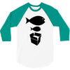 big fish little fish cardboard box   music t shirt 3/4 Sleeve Shirt