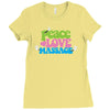 peace, love, massage Ladies Fitted T-Shirt