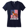 usa boxer flag Women's V-Neck T-Shirt