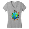 animal polygon around the planet Women's V-Neck T-Shirt