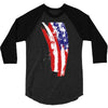 july 4th flag 3/4 Sleeve Shirt