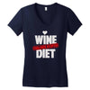wine diet challenge accepted Women's V-Neck T-Shirt