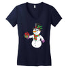 smiling snowman holding out christmas Women's V-Neck T-Shirt
