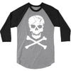 skull and crossbones pirate neon 3/4 Sleeve Shirt