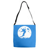 skiier moon moonlight silhouett Adjustable Strap Totes