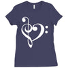 music heart rock baseball Ladies Fitted T-Shirt