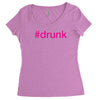 #drunk hashtag neon pink Women's Triblend Scoop T-shirt