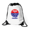 pizza for prez Drawstring Bags