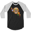 women's sugar skull purple 3/4 Sleeve Shirt