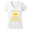 ugly sweater party beer bear funny Women's V-Neck T-Shirt