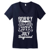 This Girl Is Taken By A Super Sexy July Boyfriend Women's V-Neck T-Shirt