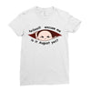 August Peeking Out Asian Baby Boy Ladies Fitted T-Shirt