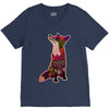 floral fox V-Neck Tee
