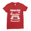 February Girls Are Sunshine Mixed With A Little Hurricane Ladies Fitted T-Shirt