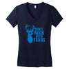 don't buck with texas funny Women's V-Neck T-Shirt