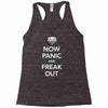now panic and freak out Racerback Tank
