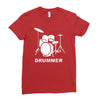 drummer drum kit indie rock music Ladies Fitted T-Shirt