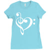 music heart rock baseball Ladies Fitted T-Shirt