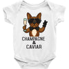 champagne and caviar Baby Bodysuit