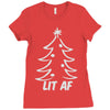 lit af christmas tree Ladies Fitted T-Shirt