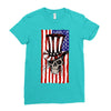 july 4th skull Ladies Fitted T-Shirt