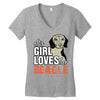 This Girl Loves Her Beagle Women's V-Neck T-Shirt
