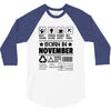Born In November 3/4 Sleeve Shirt