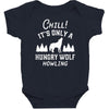 chill hungry wolf Baby Bodysuit