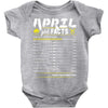 April Girl Facts Taurus Baby Onesie