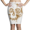 skull water color Pencil Skirts