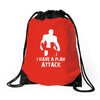 I Have A Plan Attack Drawstring Bags