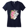 Heart And Flowers Women's V-Neck T-Shirt