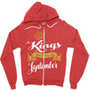 kings are born in september Zipper Hoodie