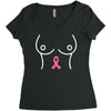 breast with pink ribbon Women's Triblend Scoop T-shirt