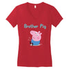 peppa pig brother pig Women's V-Neck T-Shirt