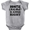 personalised auntie Baby Onesie