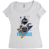 who loves frenchies Women's Triblend Scoop T-shirt