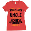 Super Cool Uncle Of A Freaking Awesome Nephew Ladies Fitted T-Shirt