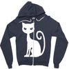 white cat funny Zipper Hoodie