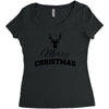 buck merry christmas Women's Triblend Scoop T-shirt