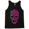 two coloured patterned skull   mens funny Tank Top