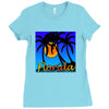 florida palm trees sunset Ladies Fitted T-Shirt