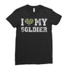 i love my soldier regular camouflage Ladies Fitted T-Shirt