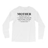 mother defined mothers day Long Sleeve Shirts